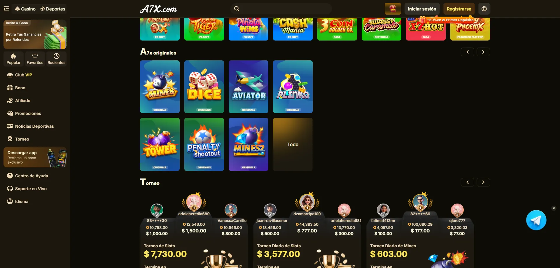 Slots y juegos de casino en A7X Casino — miles de opciones disponibles