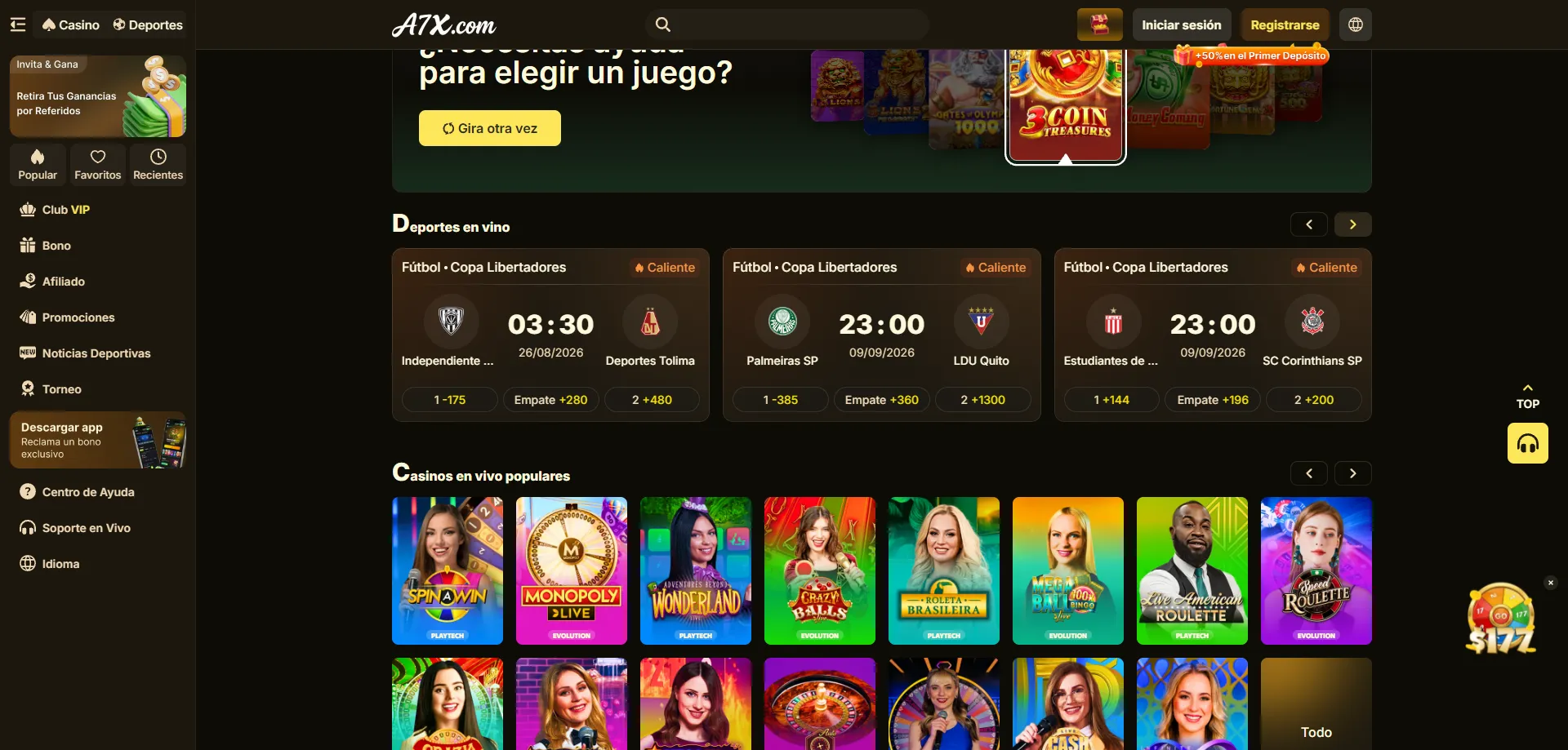 Apuestas deportivas en A7X Casino — fútbol y eventos en vivo